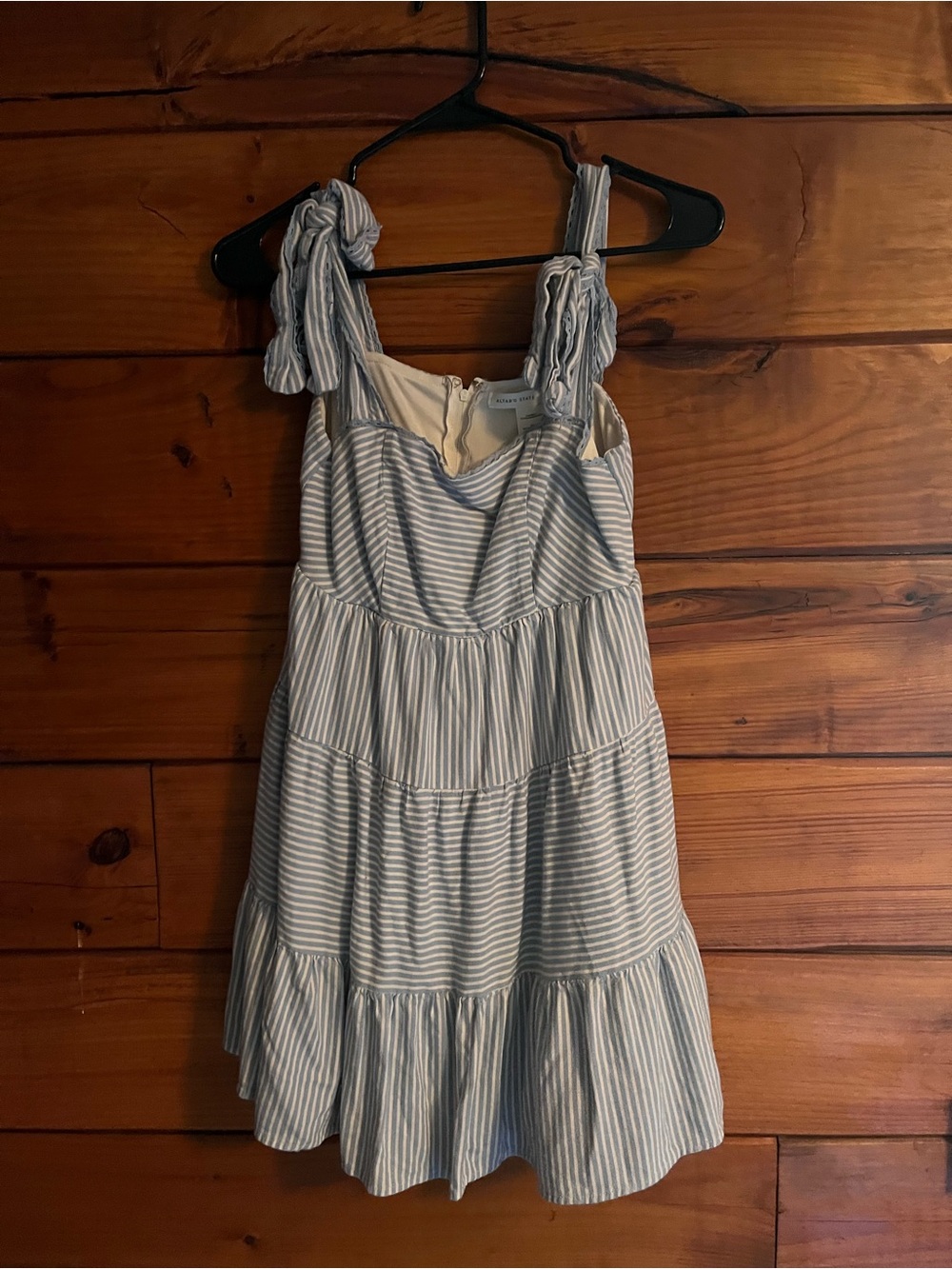 Altar'd State Light Blue and White Striped Mini Dress